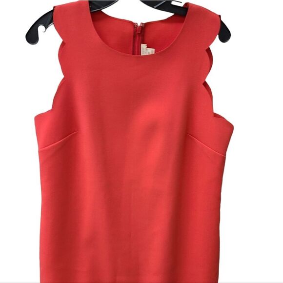J. Crew Coral Scalloped Dress size 10 - Picture 7 of 11